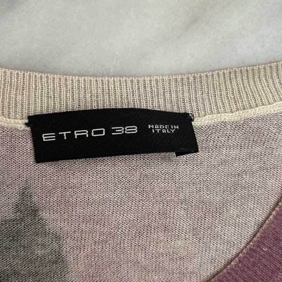 ETRO Silk & Cashmere lightweight sweater colourful size 38 XS-S - Picture 3 of 4